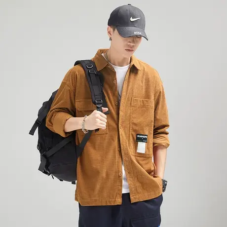 Modi Nick/摩帝尼克复古潮流男士休闲衬衫定制复古灯芯绒面料衬衫图片