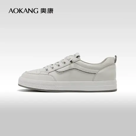 奥康女鞋 2024春季新款平底小白鞋低帮休闲板鞋通勤百搭饼干鞋商品大图