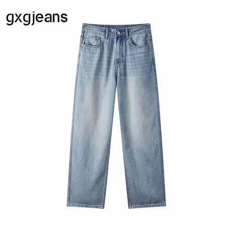 gxg.jeans男装  蓝色简约休闲美式宽松牛仔长裤男士 25年夏新品图片