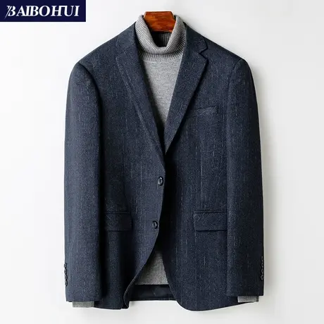 条纹西服外套男秋季新款时尚韩版帅气青年休闲小西装男士修身上衣图片