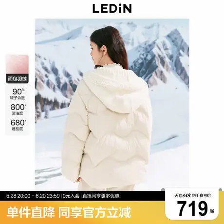 乐町可脱卸线帽面包羽绒服女2024年冬季新款柔软保暖时尚可爱外套商品大图