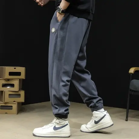 拼接运动裤男士2023新款秋冬款大码休闲裤子秋季男裤收脚束脚卫裤商品大图