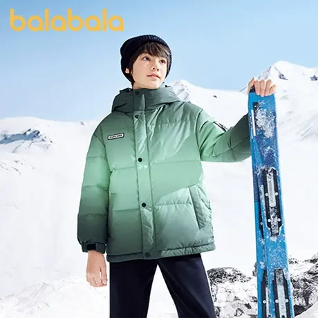 巴拉巴拉童装男童中长款羽绒服中大童外套加厚保暖宽松时尚潮流酷商品大图