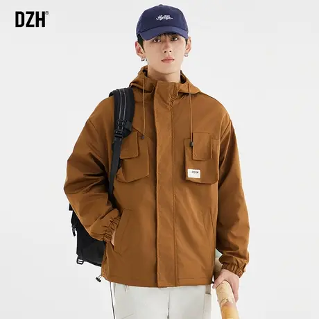 男士新款冲锋衣男款工装外套潮牌男春秋款男装户外旅游穿搭登山服商品大图