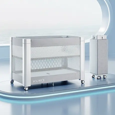 顾家家居现代简约卧室家具男孩女孩婴儿床可折叠床布床DS0005ET-B商品大图