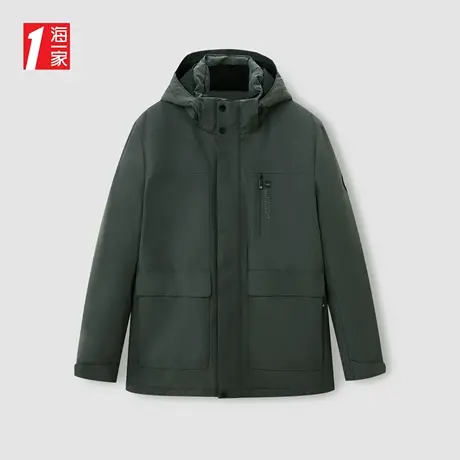 海一家保暖舒适鹅绒服冬季简约休闲青春活力青少年男士羽绒服图片