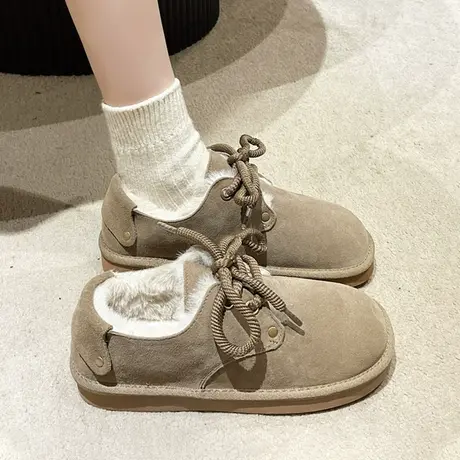 韩国chic冬季情侣暖乎乎雪地靴女加绒加厚毛毛鞋ins保暖面包棉鞋商品大图