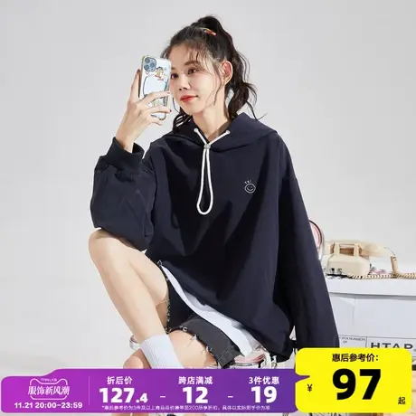 唐狮2023年春秋季新款工装外套女ins设计感秋季连帽宽松休闲上衣商品大图