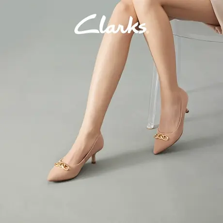 Clarks其乐紫罗兰系列女鞋2023年秋季粉色高跟鞋细分单鞋婚鞋女图片