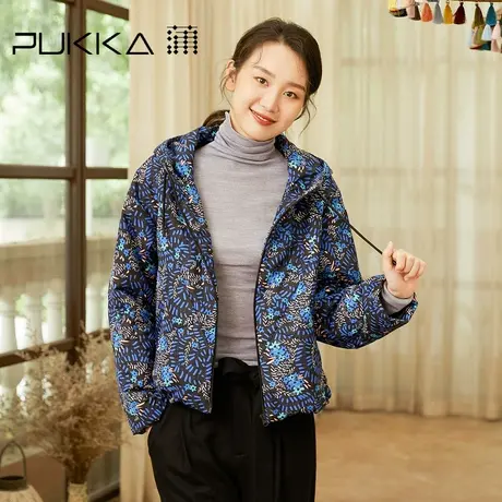 蒲PUKKA 女装连帽棉服2022冬装宽松设计感时尚休闲棉衣商场同款图片