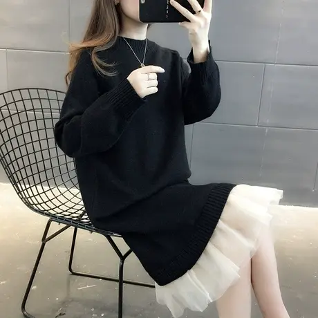 毛衣女装2024新款春秋季春款春装女士宽松毛衣裙外穿打底衫中长款图片