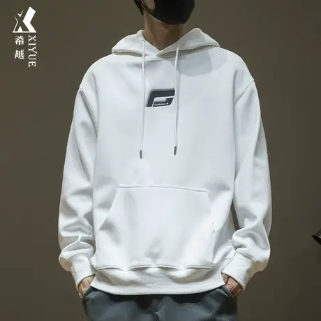 美式重磅连帽卫衣男2023冬季新款宽松大码男生帽衫休闲运动外套潮商品大图