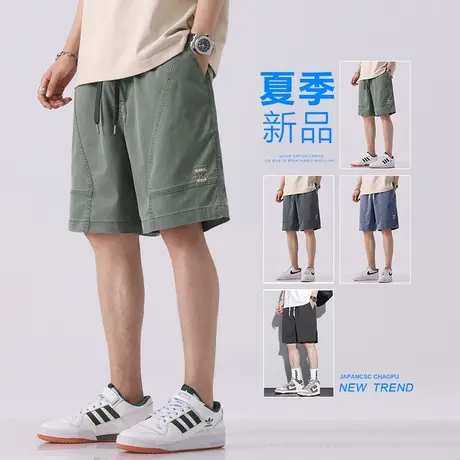 冰丝五分工装大短裤男士夏季薄款宽松加肥加大码胖子休闲中裤衩子商品大图