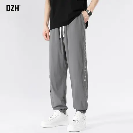 男士灰色冰丝裤男款夏天薄款速干运动裤束脚宽松裤子2023新款男裤商品大图