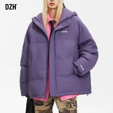 情侣紫色棉服男款冬季加厚棉衣男休闲连帽外套2024年新款男士棉袄商品大图