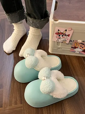 棉拖鞋2023冬季新款女士可拆卸室内家居保暖月子棉鞋厚底防水防滑商品大图