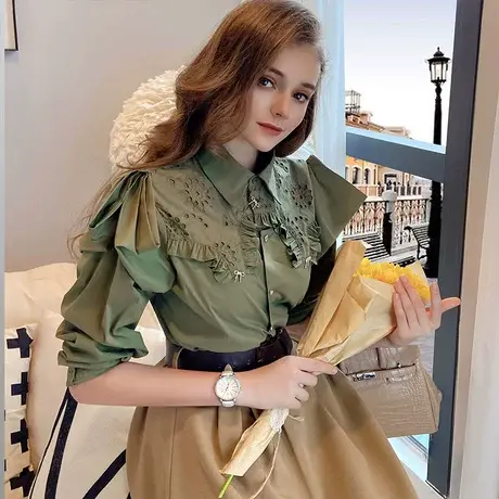 【直播】粉红大布娃娃时尚都市设计感衬衫商品大图