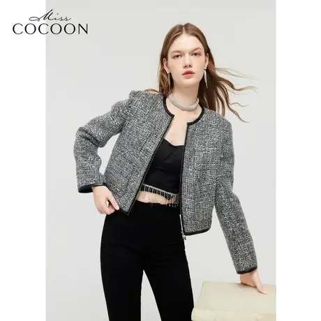 【秋上新】missCOCOON老钱风2023秋季新款女小香风短款外套图片