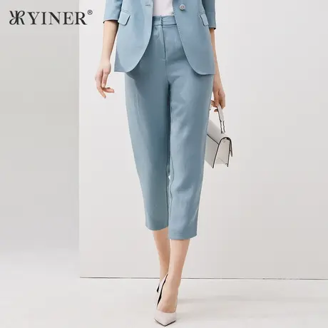 YINER音儿女装夏季纯色九分铅笔休闲裤商品大图