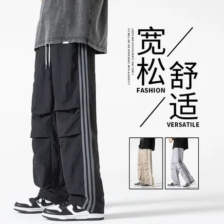 男士冲锋裤伞兵裤美式工装裤潮牌男直筒休闲裤春秋款户外运动长裤商品大图