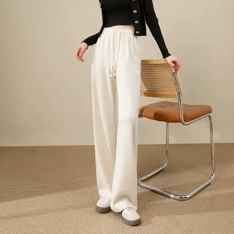 时尚气质休闲裤2023年秋季新款女士简约高腰显瘦通勤百搭直筒裤商品大图