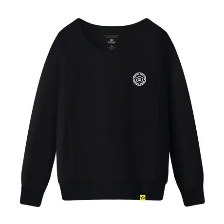 Ohlyah品牌韩版黑衣圆领宽松女装卫衣纯棉百搭显瘦打底衫学生上衣商品大图