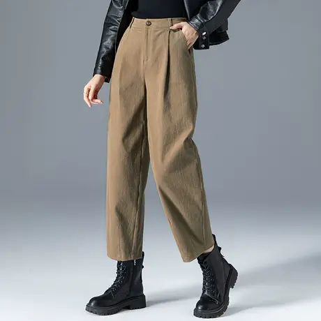 宽松休闲裤女2023新款春秋老爹裤秋季妈妈裤子小个子九分裤直筒裤商品大图