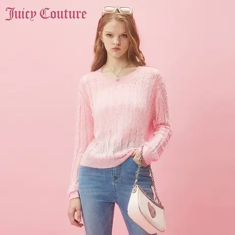 Juicy Couture橘滋春夏新款针织衫长袖圆领针织衫温柔甜美风女图片