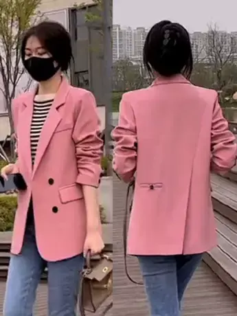 高级感西装外套女2023秋新款韩版宽松时尚洋气设计感气质休闲上衣商品大图