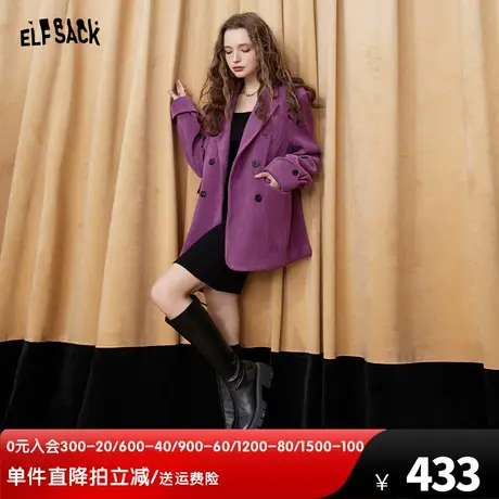 妖精的口袋复古气质西装外套女2024春秋新款小个子灯芯绒通勤西服图片