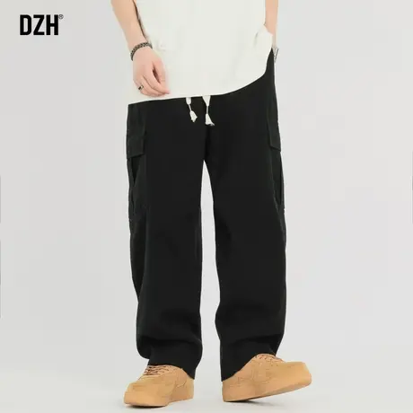 男士美式复古工装裤男春夏潮牌纯棉黑色休闲裤2023新款百搭直筒裤商品大图