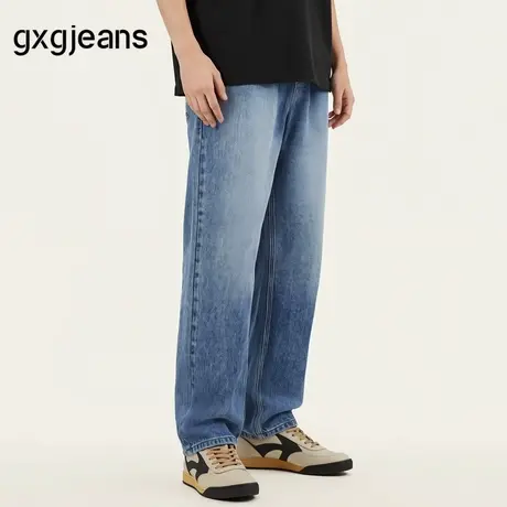 gxg.jeans男装 浅蓝色水洗清新简约休闲牛仔长裤男 25年夏新品图片