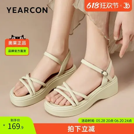 意尔康官方正品女鞋2025夏季新款休闲凉鞋厚底时尚百搭罗马舒适图片