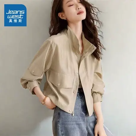 LE真维斯女款2025春季新款舒适时尚百搭韩系流行小众女长袖外套图片