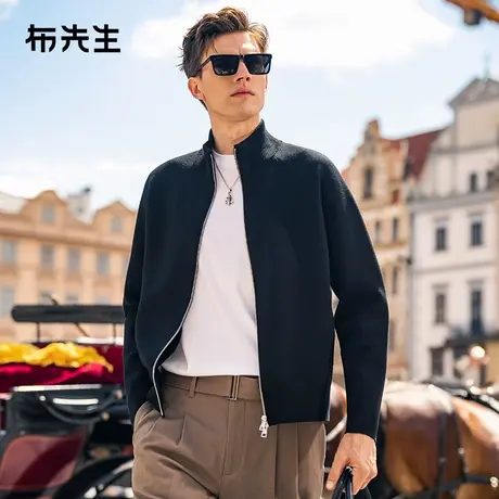 MrBu布先生立领双拉链羊毛开衫春插肩袖双口袋外套男PT15573商品大图