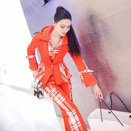 VJE秋冬设计感假两件套拼接棉服女新款修身显瘦短款棉衣外套商品大图