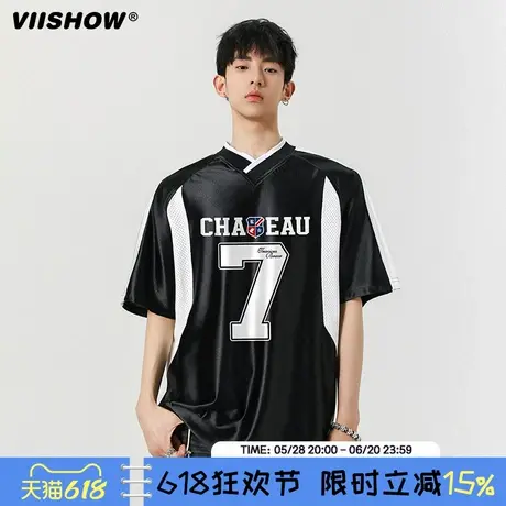 VIISHOW夏季解构cleanfit高级感短袖T恤男潮牌宽松小众休闲体恤衫商品大图