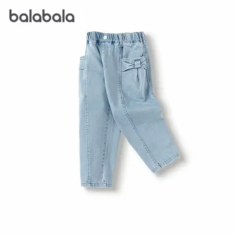 【商场同款】巴拉巴拉儿童牛仔裤子女童装2025春季新款长裤蝴蝶结商品大图