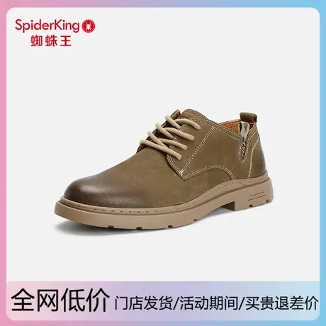 蜘蛛王男鞋春秋季工装鞋户外耐磨防滑真皮大头鞋中年男士皮鞋冬款商品大图