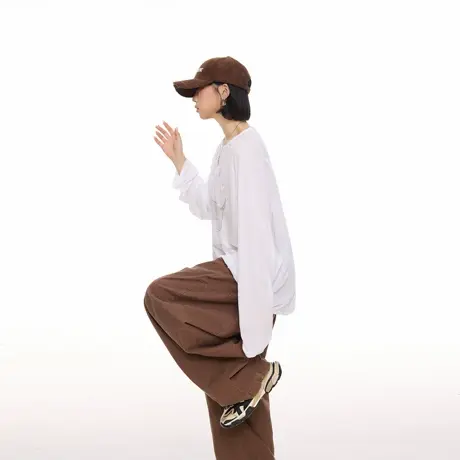 美式复古风手绘小狗凉感物理防晒罩衫女春秋新款宽松长袖T恤上衣商品大图