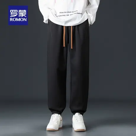 罗蒙男士日常宽松休闲裤2025秋季新款简约百搭束脚裤时尚潮流长裤商品大图