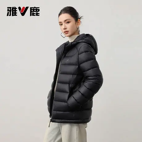雅鹿秋冬季连帽轻薄羽绒服女款2025新款高蓬超轻排骨情侣款羽绒服图片