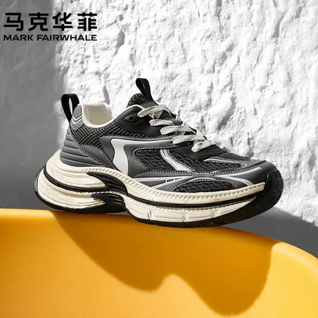 马克华菲男鞋2025新款秋季爆款网面增高厚底老爹鞋男士休闲运动鞋商品大图