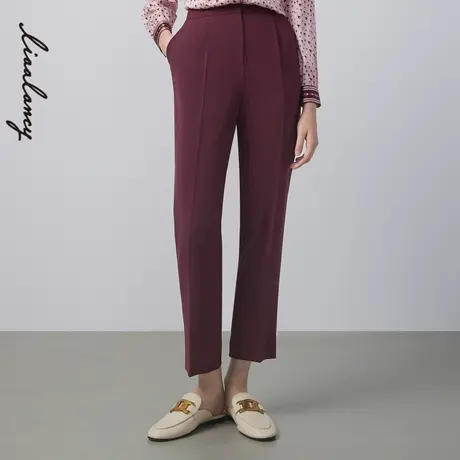 LANCY/悦朗姿冬季新款显瘦高腰高级通勤女士休闲小脚裤子女商品大图