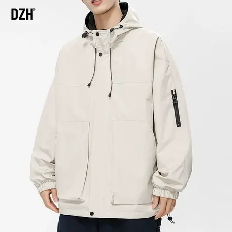 男士冲锋衣男外套秋季潮高级感男装2023新款休闲夹克男款连帽上衣商品大图