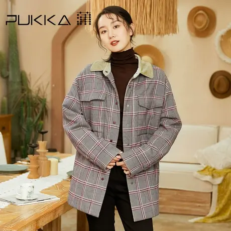 蒲PUKKA商场同款女装棉衣冬装原创设计感时尚保暖棉服外套图片