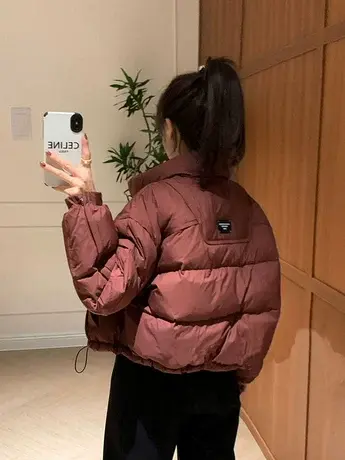 2023冬季新款短款羽绒服女爆款韩版时尚宽松小个子白鸭绒面包服潮商品大图