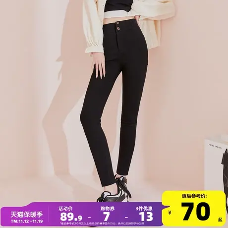 唐狮2023新款打底裤女外穿魔术裤铅笔高腰黑色收腹内穿小黑裤裤子图片
