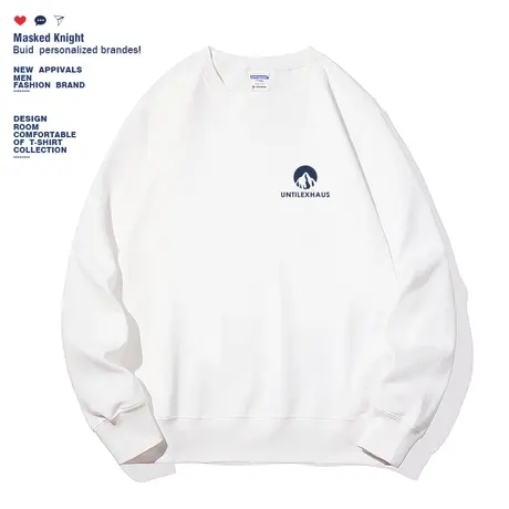 秋季潮牌港风青少年字母印花圆领卫衣男宽松休闲薄款圆领套头上衣商品大图