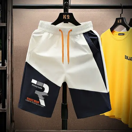短裤男夏季薄款宽松外穿裤子男裤潮流冰丝休闲运动男生五分大裤衩商品大图